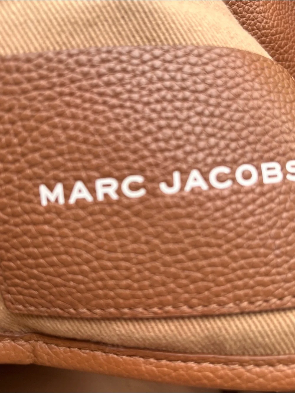 Marc Jacobs Tote Bag Full Grain Leather Large Luxury Handbag Travel Brown Tan - Picture 12 of 16